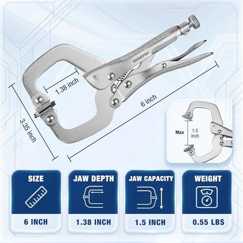Locking C Clamp with Swivel Pads
