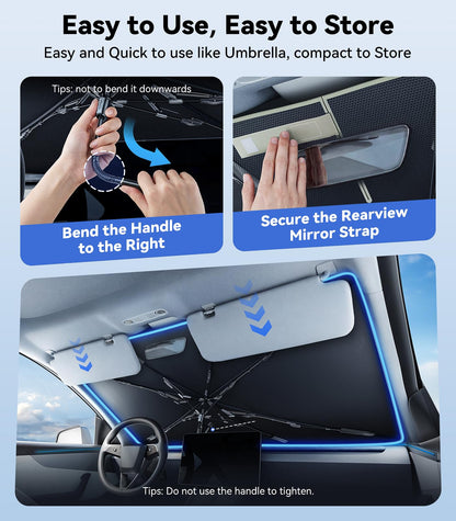 Windshield Sun Shade Umbrella [Vinyl Coating Heat Shield]