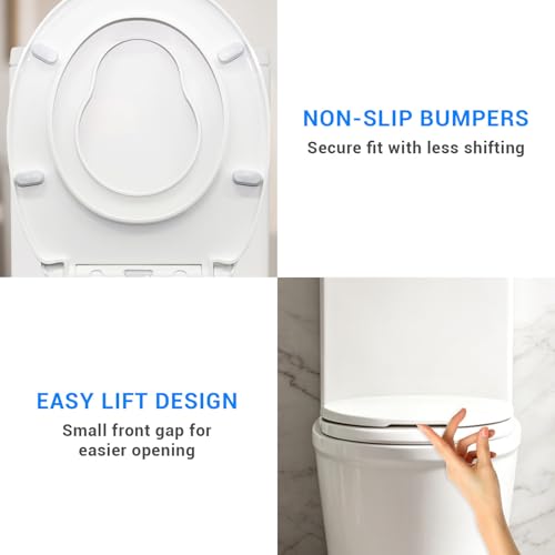 Round Toilet Seat with Toddler Seat Built In 16.5 Inch