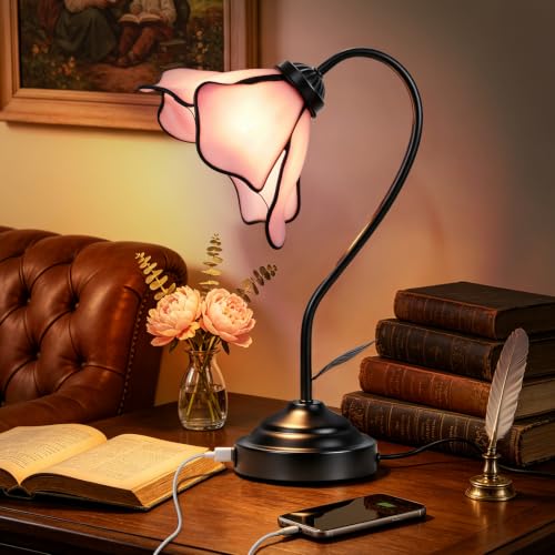 Stained Glass Table Lamp (Pink)