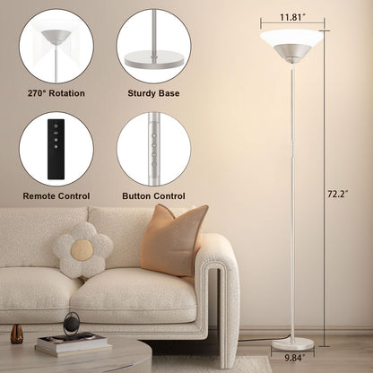 Torchiere Floor Lamp (Silver)