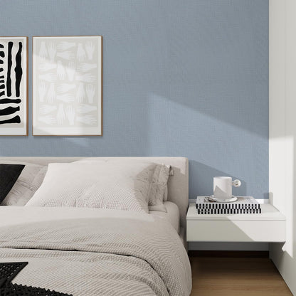 Blue Grasscloth Peel and Stick Wallpaper 15.7"x120" (Blue / 15.7" x 120")