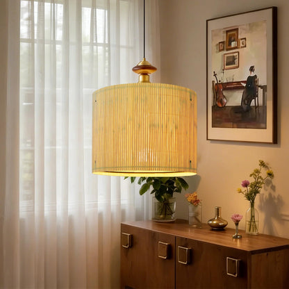 Bamboo Lamp Shade With Tropical Plants Chandelier Covers (color7 / 13*10)