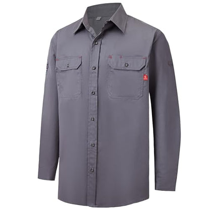 Hi Vis FR Shirt for Men 6.5oz Flame Resistant Welding Shirts