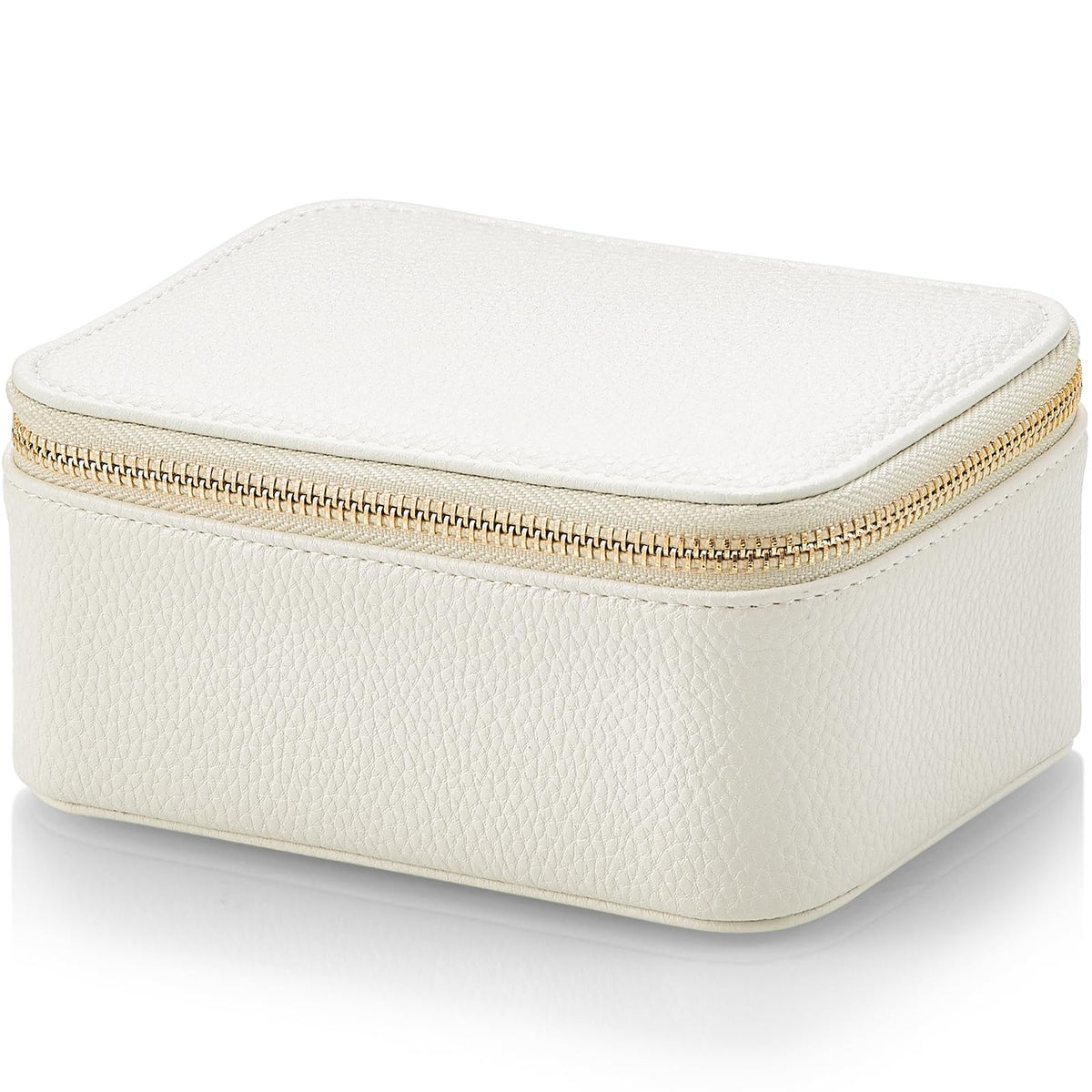 Travel Jewelry Organizer with 8 Clear Velvet Zipper Pouches (C.8 PCS White)
