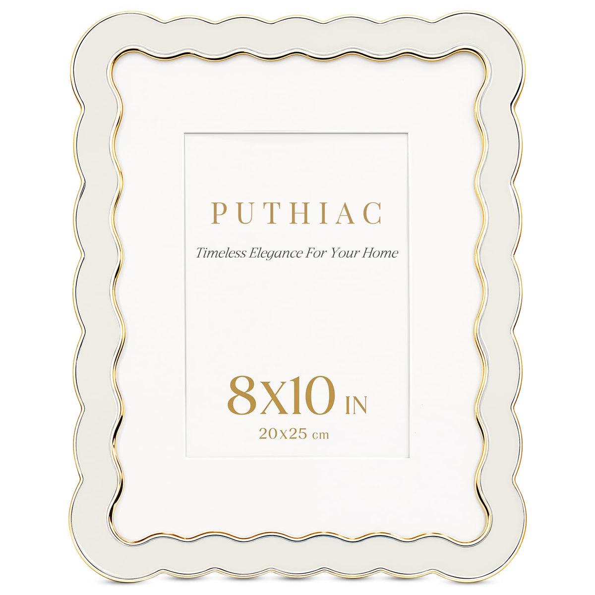 8x10 Scalloped Wavy Metal Picture Frame (Cloud Ivory / 8x10)