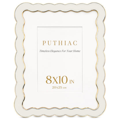 8x10 Scalloped Wavy Metal Picture Frame (Cloud Ivory / 8x10)