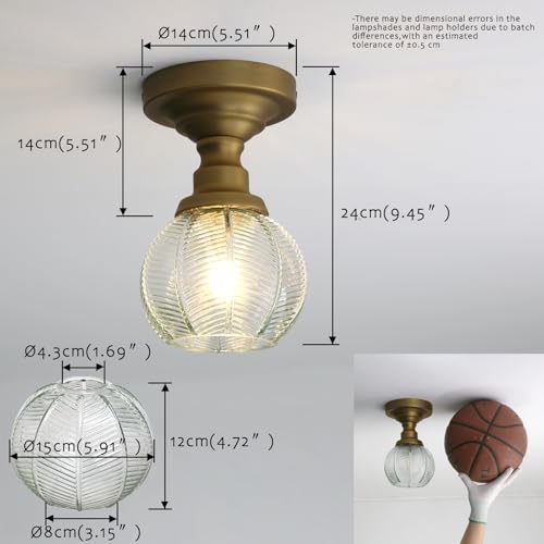 Ceiling Light Brass Finish Vintage Flush Mounted Ceiling Lamp Fixture for Kitchen Sink