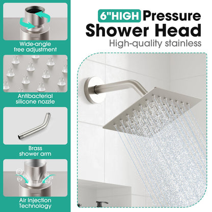 Shower Faucet Set Brushed Nickel (Brushed Nickel)