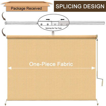 Outdoor Roller Shades for Patio (Sesame / 96"W x 96"H)