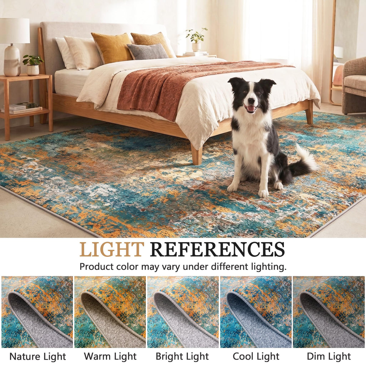 Washable Area Rug 3x6 (Abstract-teal Orange / 3' x 6' (Rectangular))