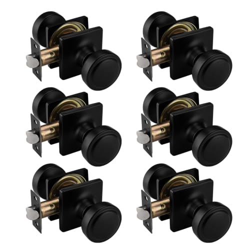 Black Door Knobs with Turn Lock for Privacy Door Use