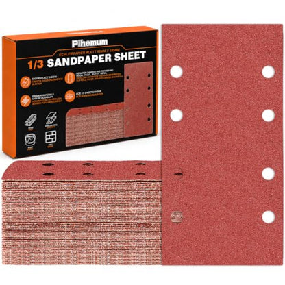 Sandpaper Sheets 8 Hole Hook and Loop
