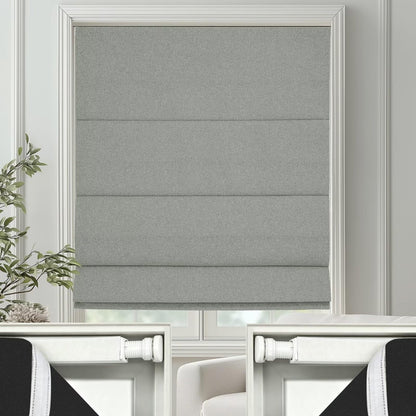 No Drill Roman Shades Cordless Blinds Blackout for Indoor Windows (Dark Grey / 20"W x 50"H)