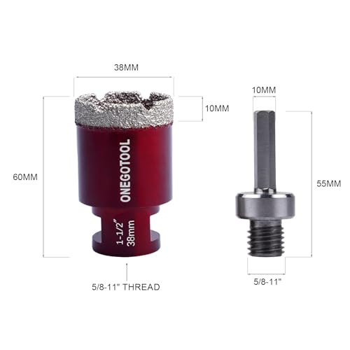 2pcs 1 4 Inch（6mm） Diamond Hole Saw Tile Masonry Core Drill bits for Porcelain Ceramic Concrete Granite Marble 5