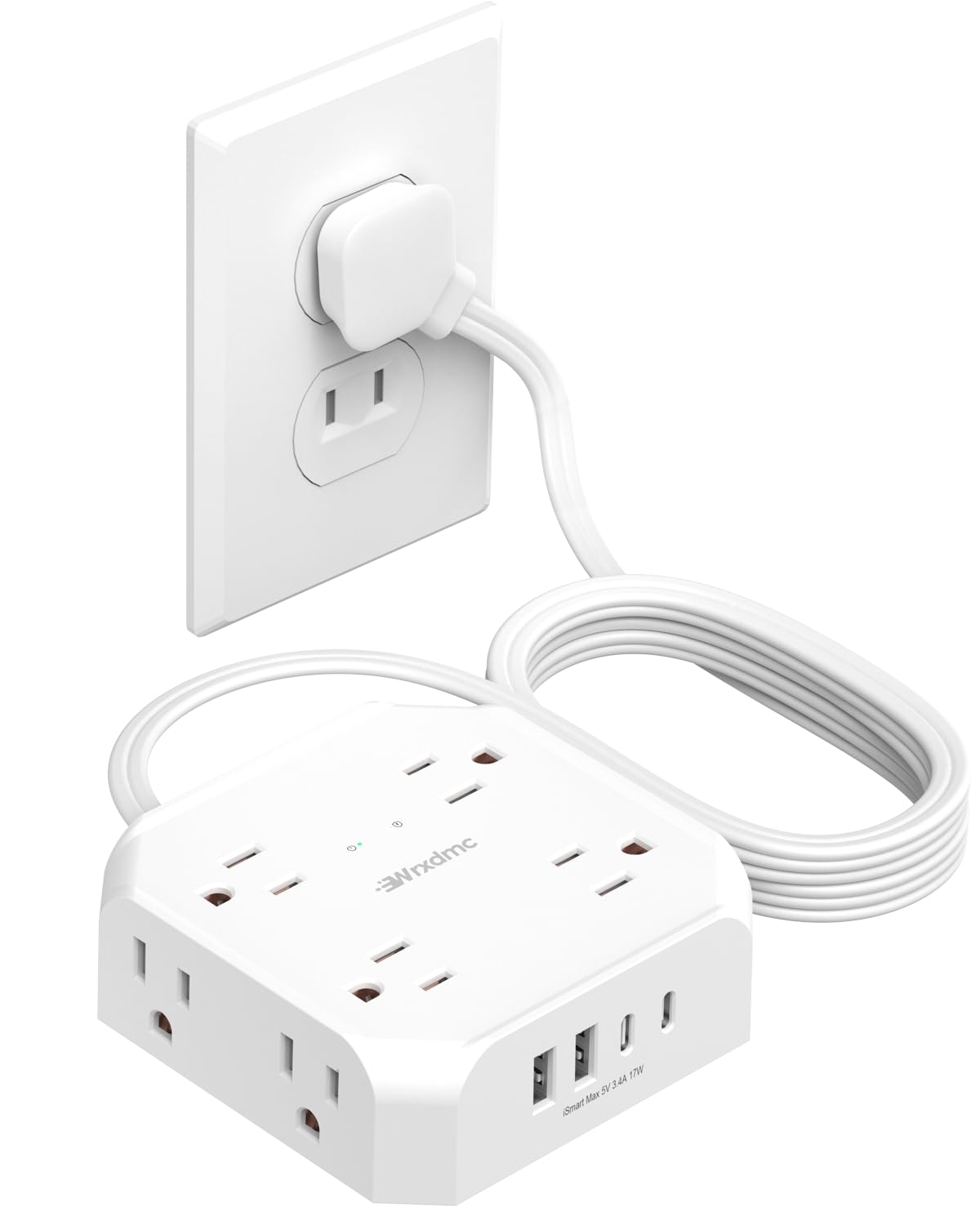 2 Prong Power Strip (10FT White)