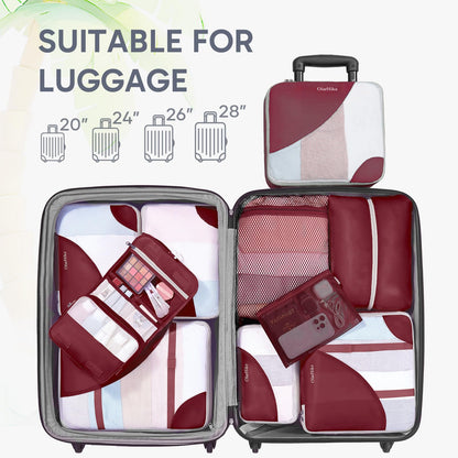 Packing Cubes for Travel (11 Burgundy)