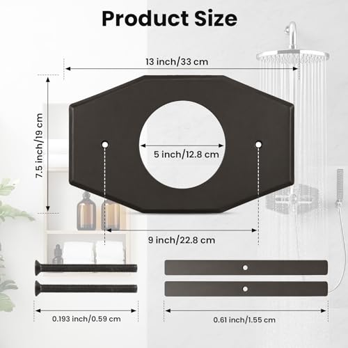 One-Hole-Remodel-Cover-Plate for 2 Handle or 3 Handle Shower(Rubbed Bronze) (Rubbed Bronze)