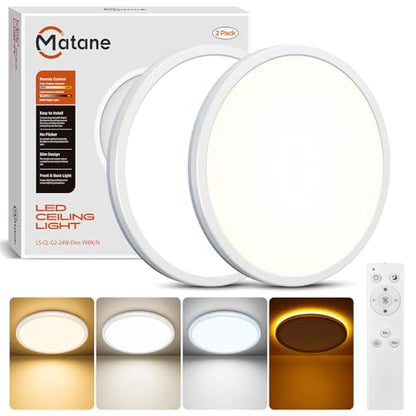 12in LED Flush Mount Ceiling Light Fixture with Remote Control