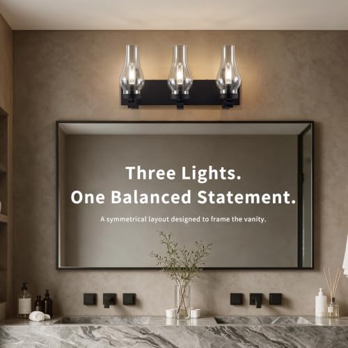Vintage Farmhouse Bathroom Vanity Lights (Black)