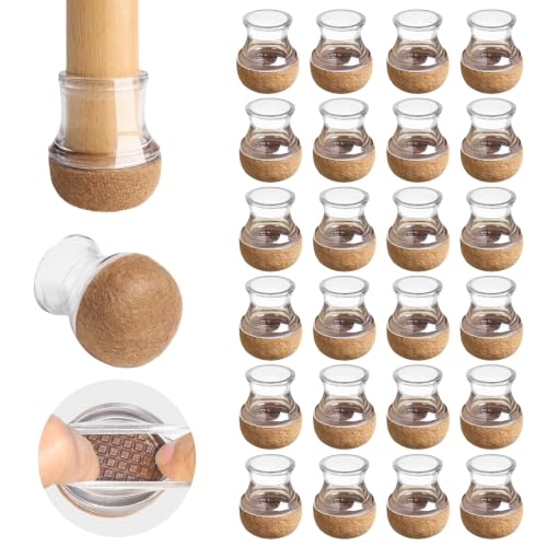 Chair Leg Floor Protectors Round 24pcs Felt Furniture Pads