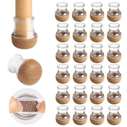 Chair Leg Floor Protectors Round 24pcs Felt Furniture Pads