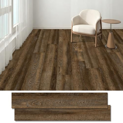 Peel and Stick Luxury Vinyl Plank (Misted Oak / 36 x 6 inches)