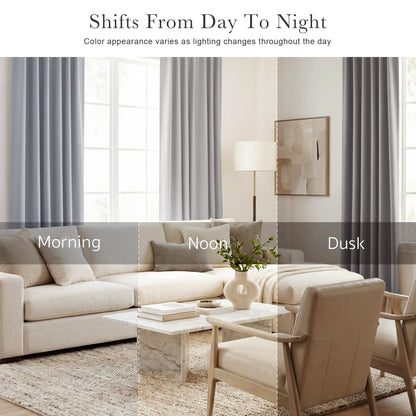 Black Out Curtains 48 inch Long for Short Small Window (Silver Grey / 42"W x 48"L (Pack of 2))