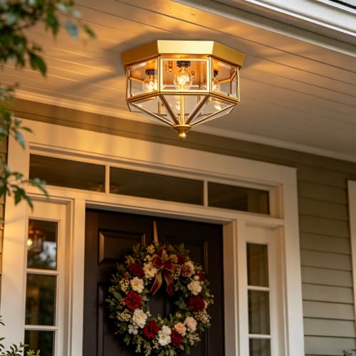 Farmhouse Style Square Flush Mount Ceiling Light