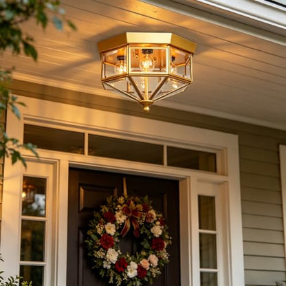 Farmhouse Style Square Flush Mount Ceiling Light