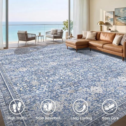 8x10 Area Rugs (Blue / 8' x 10' (Rectangular))