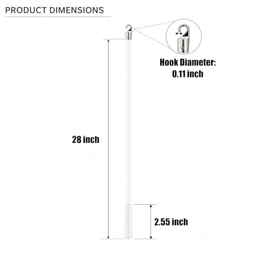 Fiberglass Wands for Blinds Extra Long Blind Wand Extender Blind Wand Replacement with Hook for Window Opener Accessory