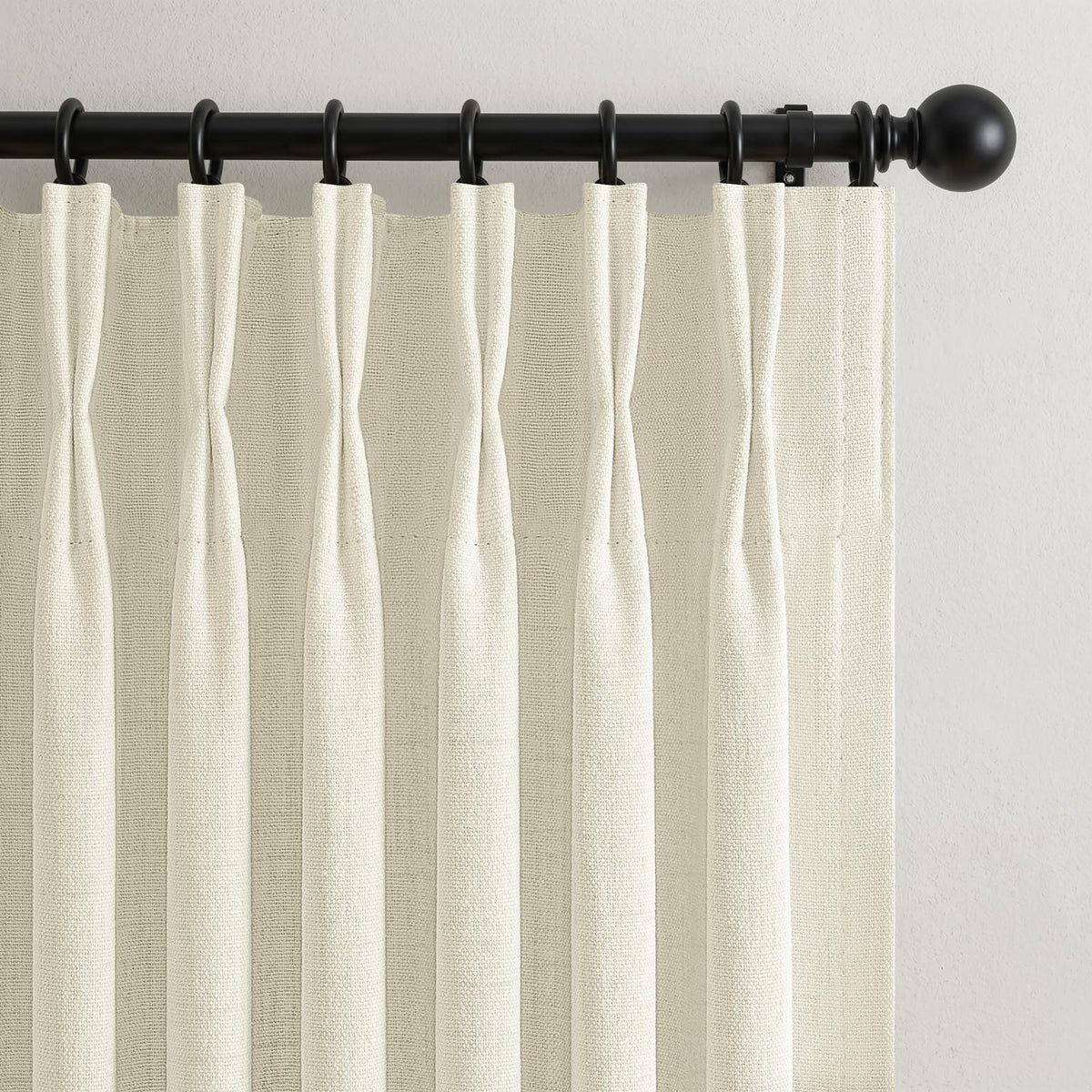 70 Inch Extra Wide Pinch Pleated Blackout Curtains for Living Room 2 Panels (Cream / 70"W x 90"L (Pack of 2))