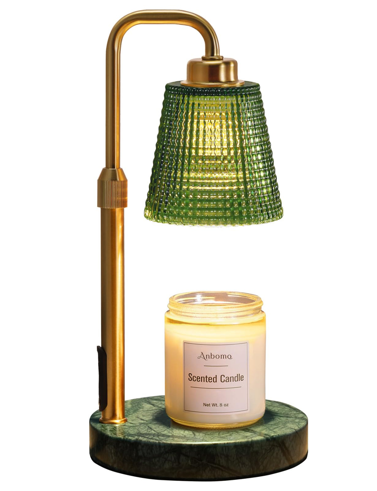 Marble Candle Warmer Lamp with Timer (Marble-Green)