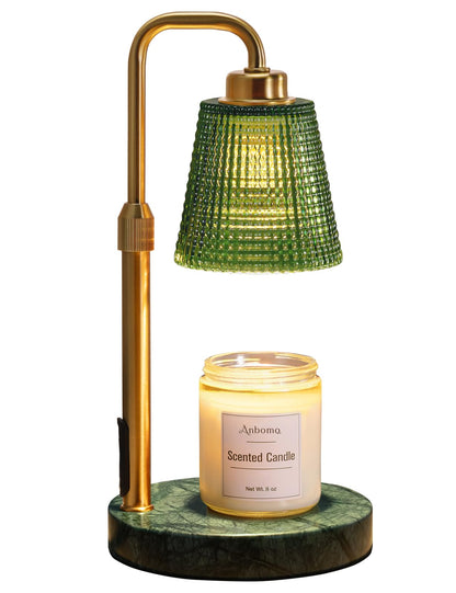 Marble Candle Warmer Lamp with Timer (Marble-Green)