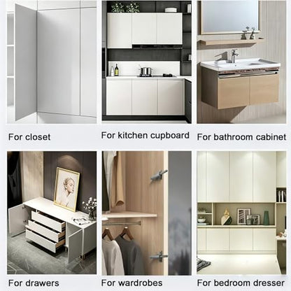 Push to Open Door Latch Cabinet Hardware CBRIVE Magnetic Push Latch & Lock for Hidden Framed & Frameless Kitchen Door Magnet Touch Release Drawer Opener Strong Spring Slim