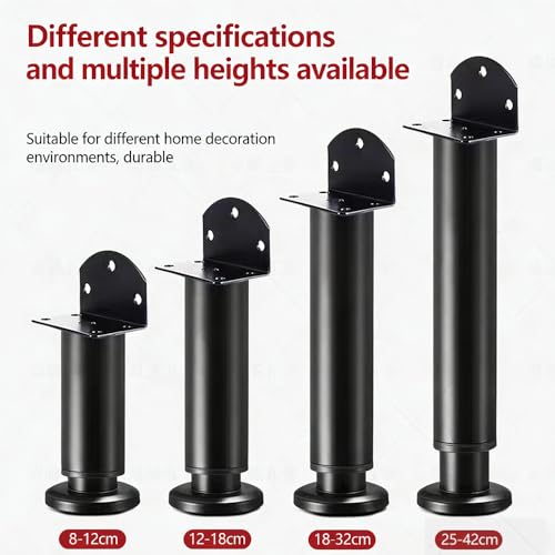 Metal Adjustable Height Furniture Support Legs Replacements Leg Feet for Bed