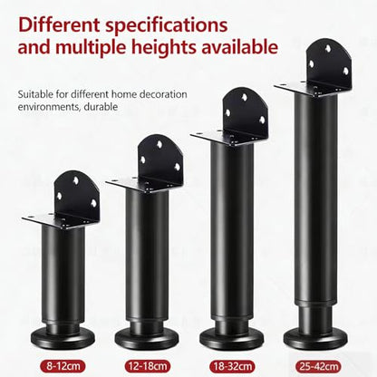 Metal Adjustable Height Furniture Support Legs Replacements Leg Feet for Bed