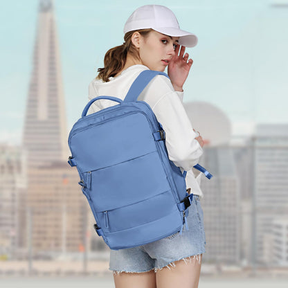 Large Travel Backpack For Women Men (Sky Blue / 30 liters)