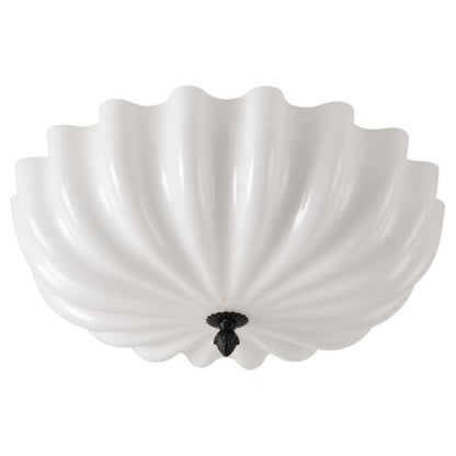 Milk Glass Ceiling Light Flush Mount Flower Shade 3