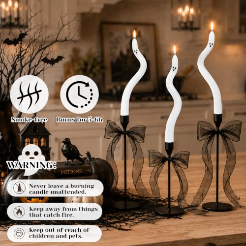 Halloween Decorations indoor (Ghost Candles With Candleholder-3pcs)