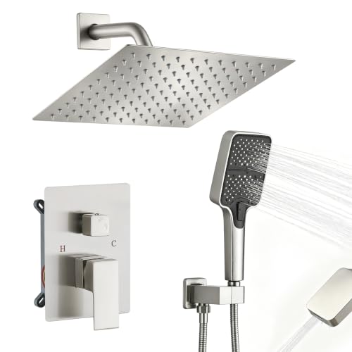Wall Mount 10 Inch Rainfall Shower Faucet Set