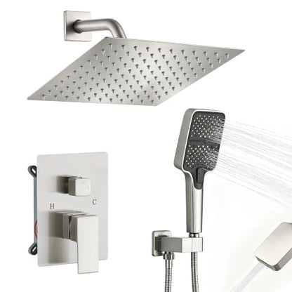 Wall Mount 10 Inch Rainfall Shower Faucet Set