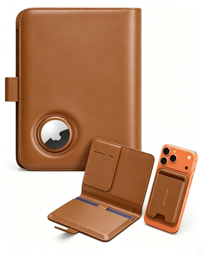 Passport Holder with AirTag (Brown)