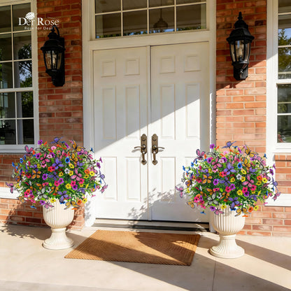 12Pcs Artificial Flowers for Outdoors with Large Fake Butterfly Flowers