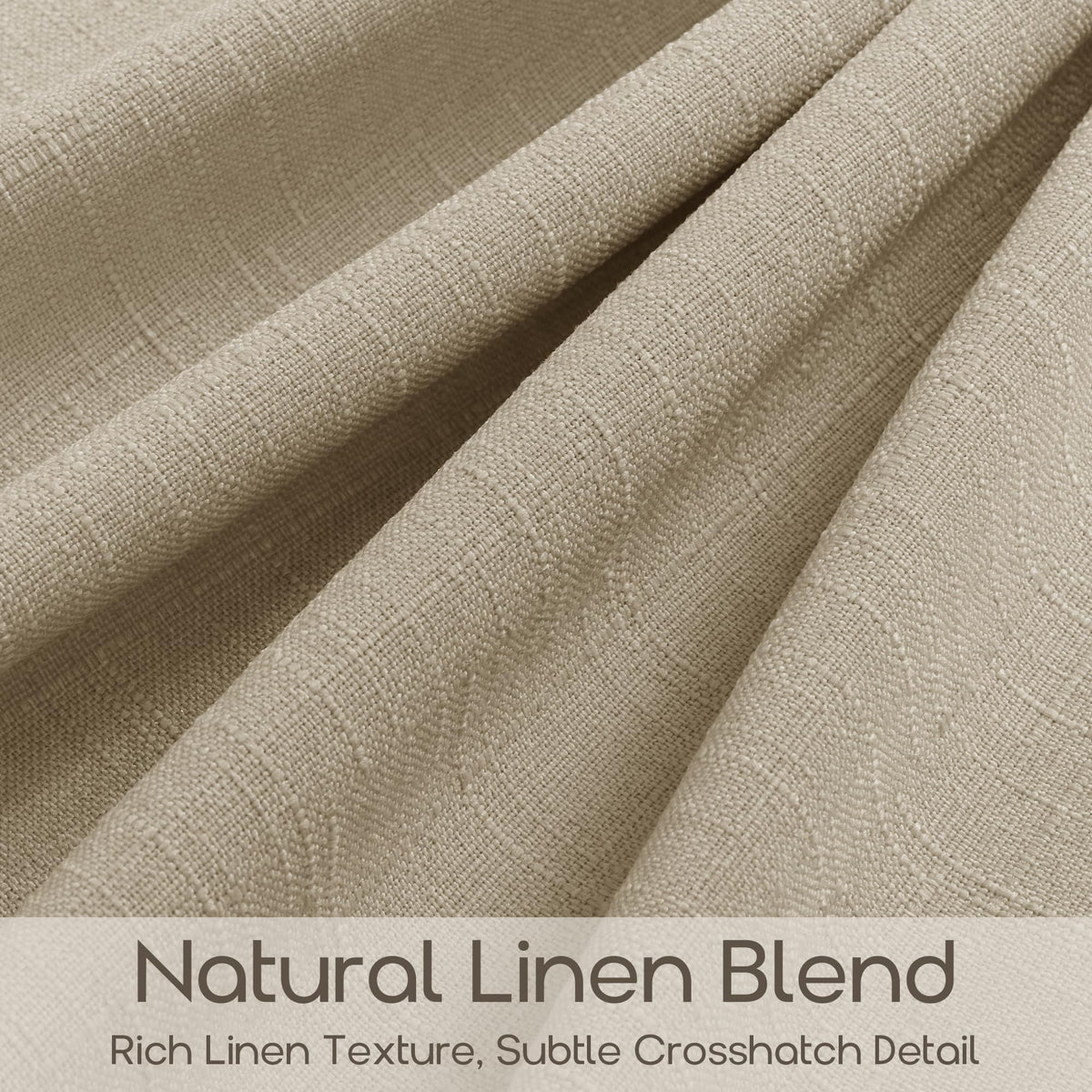 Oatmeal Thick Linen Pinch Pleat Kitchen Curtains 24 Inches Long 2 Panels (Oatmeal / 40"W x 24"L (Pack of 2))