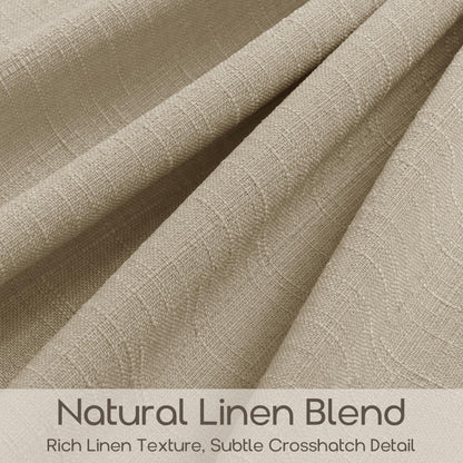 Oatmeal Thick Linen Pinch Pleat Kitchen Curtains 24 Inches Long 2 Panels (Oatmeal / 40"W x 24"L (Pack of 2))