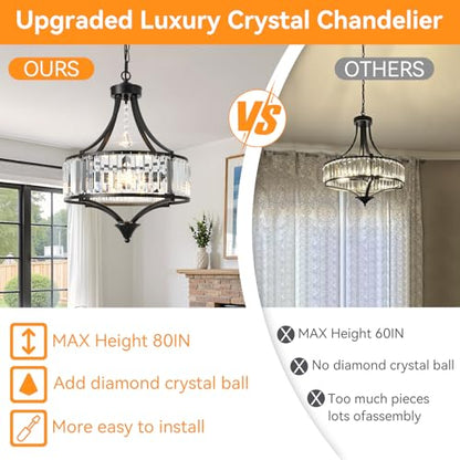 Crystal Chandelier Modern Pendant Light Modern Farmhouse Chandeliers Antique Hanging Light Fixture for Living Room Bedroom Foyer Kitchen Island Entryway