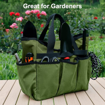 Portable Gardening Tool Tote Bag Organizer with 16 Pockets