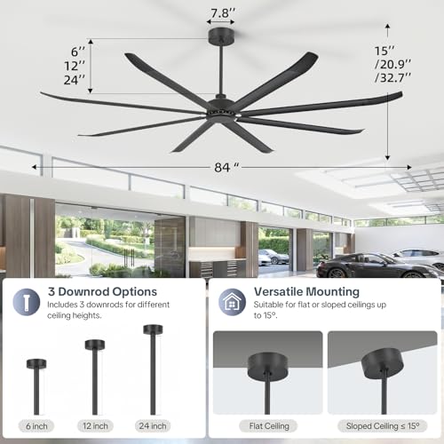 Large Industrial Ceiling Fan with cleaner